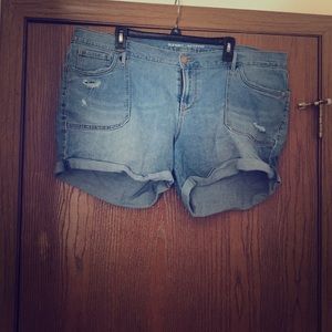 Plus size denim shorts